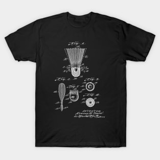 Badminton Vintage Patent Drawing T-Shirt